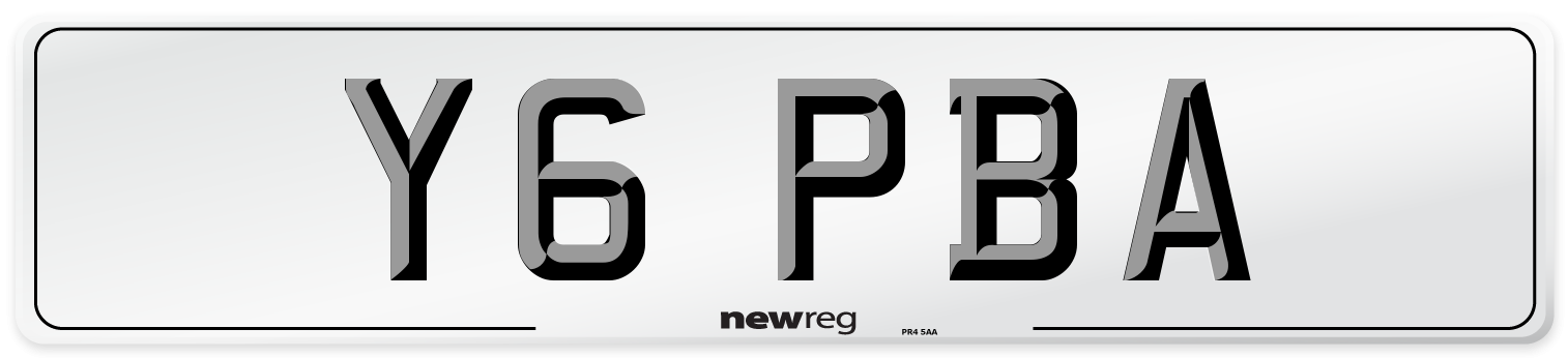 Y6 PBA Number Plate from New Reg